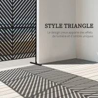 Outsunny Panneau brise vue décoratif paravent extérieur à motif géométrique ajouré en métal - 122 x 45 x 198 cm, noir(m-4)