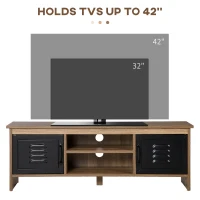 HOMCOM TV Stand Cabinet, TV Unit for TVs up to 42 Inches, Entertainment Centre with 2 Drawers and 2 Storage Compartment, Cable Managment, for Living Room, Black(m-6)