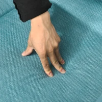 HOMCOM Canapé 2 places style contemporain 2 pochettes sur les accoudoirs pieds en acier revêtement tissu aspect lin bleu(m-9)