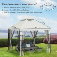 Outsunny 3 x 3 m Gazebo Canopy Replacement Covers, 2 - Tier Gazebo Roof Replacement TOP COVER ONLY, Cream White(m-3)