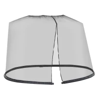 Outsunny Moustiquaire cylindrique pour Parasol 3 m diamètre avec Fermeture éclair et lestage Noir(m-10)