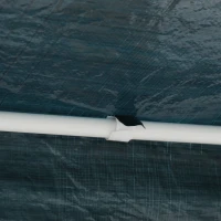 Outsunny Tonnelle barnum de jardin dim. 2,95L x 2,95l x 2,45H m métal époxy bâche PE haute densité bleu(m-9)