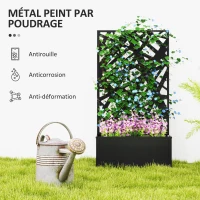 Outsunny Jardinière avec brise-vue paravent treillis pour Plante Grimpante, bac à Fleurs - dim. 61L x 23l x 113H cm(m-6)