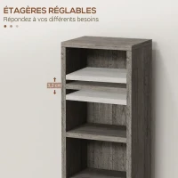 HOMCOM Lot de 2 étagères colonnes armoire de rangement CD-DVD 12 compartiments 21 x 22,5 x 88,5 cm capacité 204 CD gris foncé(m-6)