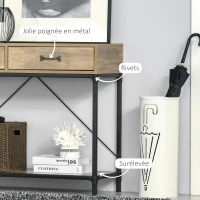HOMCOM Table Console Table d'appoint d'entrée Industriel dim. 100L x 35l x 76H cm avec 2 tiroirs et 1 plateau Aspect Bois(m-6)