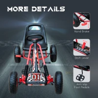 HOMCOM Kids Children Pedal Go Kart Cart Air Inflatable Tyres Motor Racing Style Suitable for 3 to 8 Years(m-8)