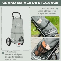 HOMCOM Chariot de courses pour vélo remorque pliable en aluminium avec sac amovible en tissu capacité 55L(m-6)