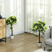 Outsunny Set of Two Faux Rose Trees - Green(m-2)