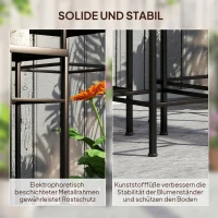 Outsunny Set van 3 Plantenstandaards, 3 Maten Rekken voor het Presenteren van Bloemen en Overige Objecten, Blauw+Wit(m-6)