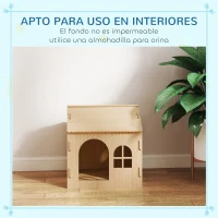 PawHut Caseta para Perros Interior con Ventana Diseño de Garra Hueca Casita para Perros y Gatos 49,5x41x51 cm Roble(m-8)