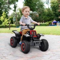AIYAPLAY 6V Electric Quad Bike for Kids, Ride On ATV w/ Forward/Reverse, Headlights, for Ages 18-36 Months, Black(m-2)