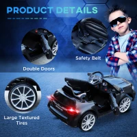 HOMCOM Mercedes Benz GLA Licensed 6V Kids Electric Ride On Car Toy with Remote Control Music Headlight for 3 Years Old Black(m-8)