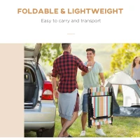 Outsunny Set of Two Folding Sun Loungers, with Four-Position Backs - Multicoloured(m-6)