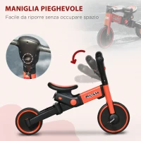 HOMCOM Triciclo per Bambini 18-60 Mesi con Manubrio Regolabile e Ruote Chiuse, 101x45x86.5 cm, Rosso(m-8)