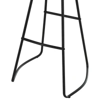 HOMCOM Set 2 Sgabelli Alti in Stile Industriale, Sgabelli da Bar con Telaio in Acciaio Nero e Seduta in Legno, Sgabelli Vintage per Cucina, 49.5x44x71cm(m-9)