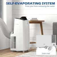 HOMCOM 14000 BTU Mobile Air Conditioner for Room up to 35m², Smart Home WiFi Compatible, with Dehumidifier, Fan, 24H Timer(m-7)