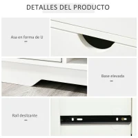 HOMCOM Banco Zapatero con Asiento Estantes y 2 Cajones Capacidad para 4 Pares de Zapatos 80,5x30,5x43,5 cm Blanco y Gris(m-6)