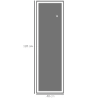 HOMCOM Dimming Full Length Mirror, 120 x 40cm Long Wall Mirror with 3 Colour LED, Smart Touch, Memory Function(m-3)