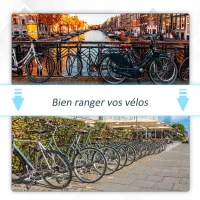 HOMCOM Râtelier 5 vélos range-vélos support rangement vélo à pneu 65 mm dim. 145L x 33l x 27H cm acier noir(m-7)