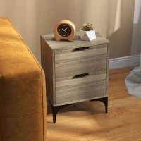 HOMCOM Set of Two Wood Effect Bedside Tables(m-7)