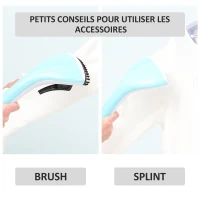 HOMCOM Défroisseur vapeur vertical défroisseur à vêtements 2 L 1800 W débit vapeur 30g/min 2 tiges telescopiques blanc bleu(m-4)