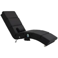HOMCOM Fauteuil relax chaise longue de relaxation ergonomique, massant et chauffant avec télécommande 56 x 168 x 84 cm noir(m-1)