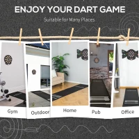 HOMCOM Professional Rubber Darts Dart Mat Pub Club Home 4 Throwing Distances(m-6)