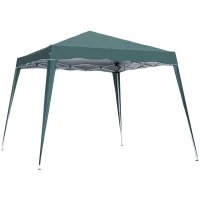 Outsunny 3 M x 3 M Base/ 2.5 M x 2.5 M Top Pop Up Gazebo with Carry Bag, Height Adjustable Slant Leg Party Tent Instant Event Shelter for Garden, Patio, Green(m-11)