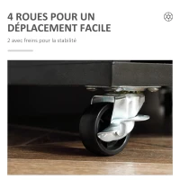 Vinsetto Caisson de bureau à roulette meuble rangement bureau avec 7 tiroirs organisateur pour documents, format A4 ou lettres(m-6)