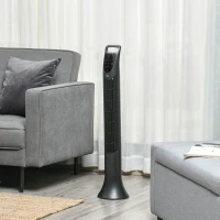 HOMCOM 36'' Freestanding Tower Fan, 3 Speed 3 Mode, 7.5h Timer, 70 Degree Oscillation, LED Panel, 5M Remote Controller, Black(m-8)
