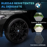 AIYAPLAY Coche de Batería para Niños 12V BMW M4 con Mando a Distancia Faros Bocina Música Velocidad 3-5 km/h Negro(m-9)