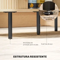 HOMCOM Mesa de Centro para Sala de Estar Mesa Auxiliar com 2 Portas de Correr 2 Compartimentos e Pés de Aço 100x55x40 cm Carvalho(m-7)