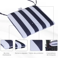 Outsunny Set de 6 Cojín para Silla de Comedor Acolchado Almohadillas de Asiento Desmontable y Lavable para Cocina Jardín 42x42x5cm(m-4)