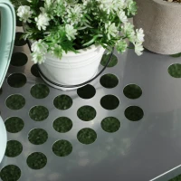 Outsunny 2-Tier Plant Stand, Corner Plant Shelf for Outdoor and Indoor Storage Organizer, Freestanding Flower Rack with Steel Frame, Mesh Board, Silver(m-8)