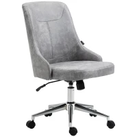 Vinsetto Sedia da Ufficio Regolabile in Altezza con Funzione Girevole e Inclinabile a 360°, 56x63x85-95 cm, Grigio(m-1)