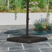 Outsunny Set of 4 Parasol Base Stand Weights for Cantilever Parasols, Water and Sand Filled, Up to 120kg, Black(m-10)