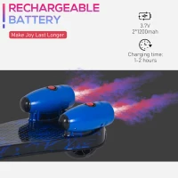 HOMCOM Kids Scooter, 3 Wheel Foldable Kick Scooter Adjustable Height w/ Flashing Wheels, Music, Water Spray for 3-6 Years, Blue(m-8)