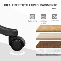 Vinsetto Sedia da Ufficio Ergonomica, Sedia Girevole con Schienale Alto e Dondolo, Altezza Regolabile e Ruote, 61.5x66x113-123cm, Marrone(m-6)