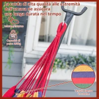Outsunny Amaca da Giardino Autoportante con Struttura in Acciaio e Cotone Multicolor, Custodia Inclusa(m-5)