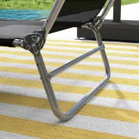 Outsunny Set of Two Steel Frame Sun Loungers, with Reclining Backs - Black(m-9)