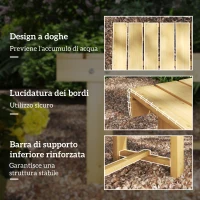 Outsunny Panchina da Esterni Impermeabile 2 Posti in Legno di Abete 110x38x35cm(m-6)