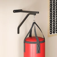 SPORTNOW Unfilled Punching Bag Set with Boxing Bag Bracket, Boxing Gloves, Hand Wraps and 360° Swivel Hook(m-9)