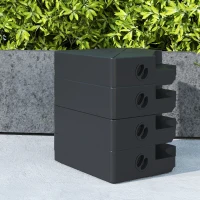 Outsunny Umbrella Weights for Cantilever Parasols, Set of 4 Heavy Duty Parasol Base Weights, 64kg Sand or 55kg Water Filled, Black(m-9)