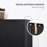 HOMCOM Armadio 2 Ante Moderno con 4 Ripiani, Guardaroba in Legno MDF 80x40x180cm, Nero(m-6)