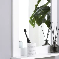kleankin Miroir de salle de bain mural moderne avec étagère de rangement 50 x 11,5 x 60 cm - blanc(m-9)