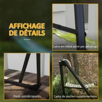 Outsunny Support avec hamac pliable en acier, 2 en 1 pour hamac ou chaise suspendue, sac de transport inclus 263L x 89l x 100H cm(m-6)