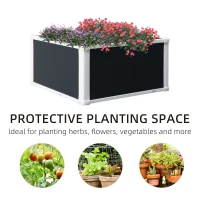 Outsunny 96L Raised Garden Bed, Weather-resistant PP Planter Box Containers for Outdoor Patio Plant Flower Vegetable, 60 x 60 x 30 cm(m-5)