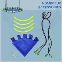 Outsunny Balançoire nid d'oiseau ronde hauteur réglable à suspendre enfant adulte jardin capacité de charge 150 kg Ø 100 cm bleu(m-8)