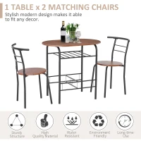 HOMCOM Three-Piece Compact Dining Set - Natural(m-4)