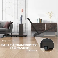 SPORTNOW Tapis de marche électrique pliable vitesse jusqu'à 6 km/h puissance 2,5 CV écran LED télécommande acier noir(m-8)